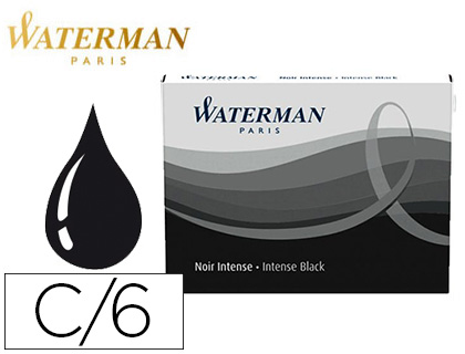 CARTOUCHE WATERMAN COURTE STANDARD ENCRE NOIRE TUI 6 UNITS