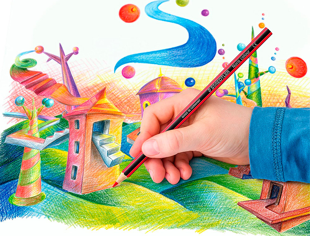 CRAYON COULEUR STAEDLER DESIGN JOURNEY HEXAGONAL MINE DOUCE COLORIS ASSORTIS CARTON DE 24 UNITES