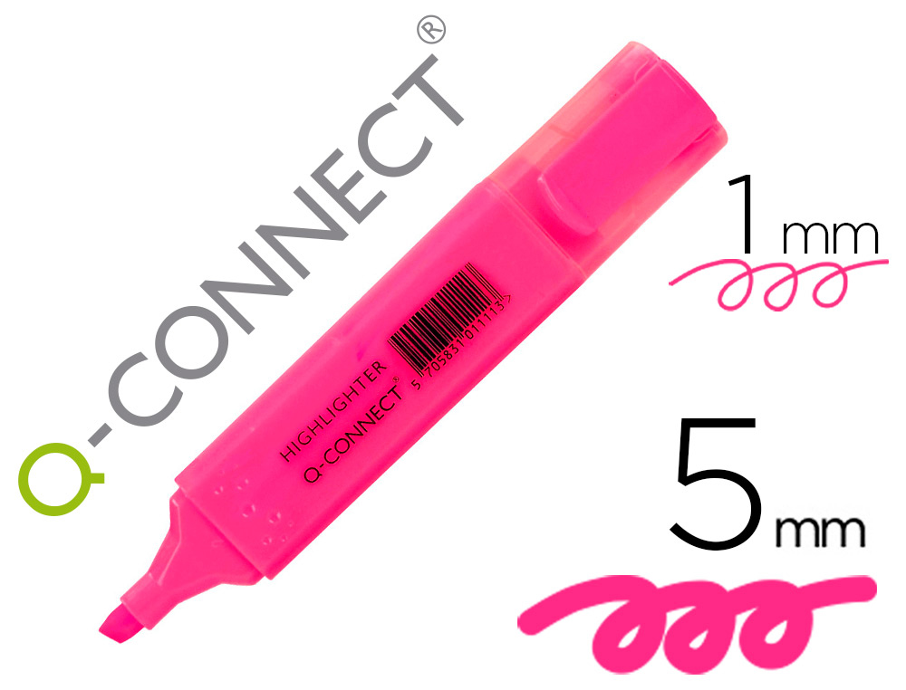 SURLIGNEUR Q-CONNECT TRAC 2/5 MM POINTE BISEAUTE COULEURS CLATANTES ROSE